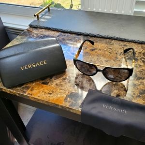Versace sunglasses oversized black w/t gold detail